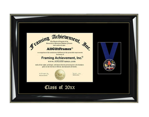 Emboss Medal Box Graduation Diploma Frame Recognition Success Academic School Graduate Medallion Ribbon Military Retirement Honors Degree Medal Framing