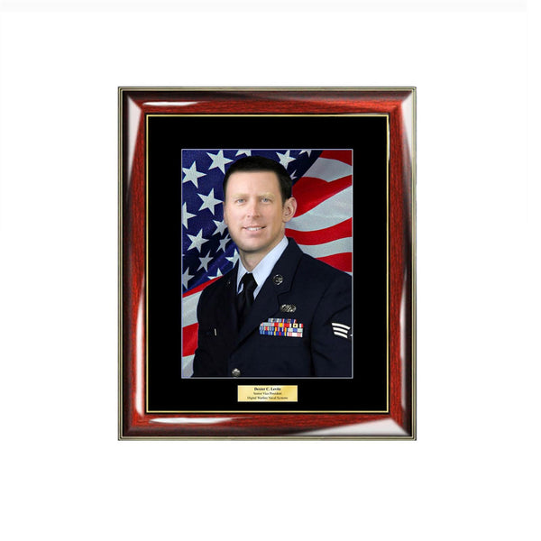 Wall Engraved Picture Frame Military Portrait Photo Gift Marine Navy USAF Army