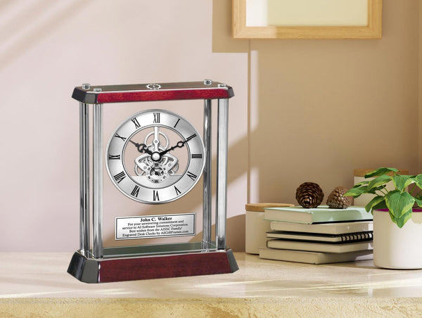 Engineer Gear Personalize Engrave Clock Coworker Year Service Award Retirement