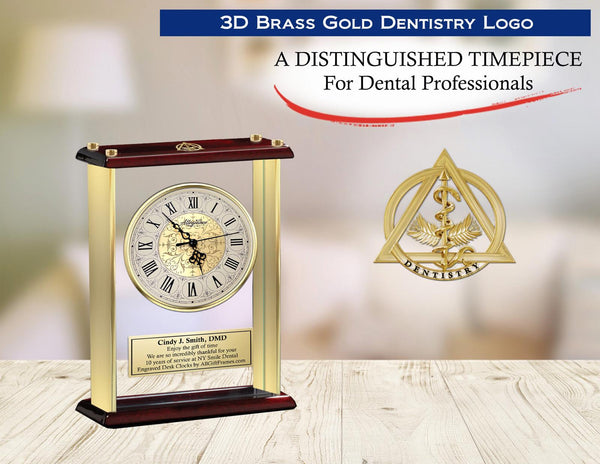 Dentist gift engraved desk clock dental school student graduate graduation DMD