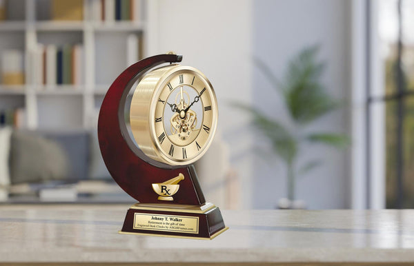Doctor of Pharmacy gift engraved clock Pharmacist retirement PharmD graduate