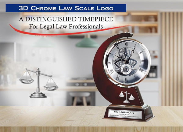 Law scale lawyer gift attorney at law congratulation retirement engraved clock