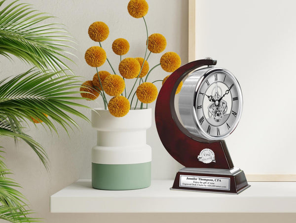 CPA gear engraved desk clock Certified Public Accountant gift congratulation