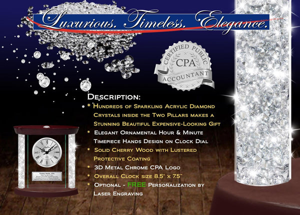 Certified Public Accountant desk clock CPA engraved gift employee coworker boss