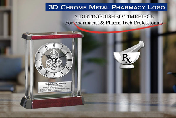 Pharmacist personalized clock pharmacy school student graduate gift PharmD etch