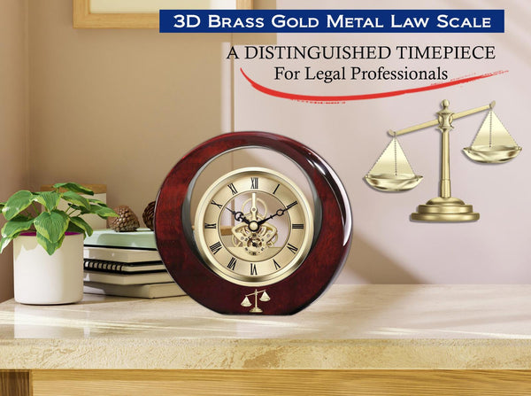 Juris doctorate law school student graduation law scale desk clock gift lawyer