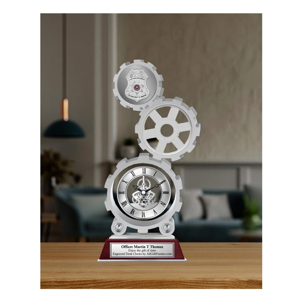 Police academy graduation police officer retirement promotion awards desk clock