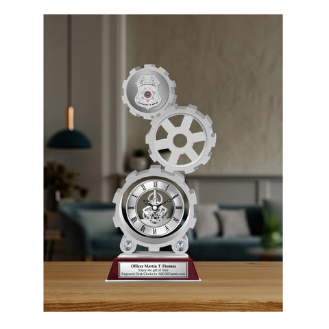 Police academy graduation police officer retirement promotion awards desk clock