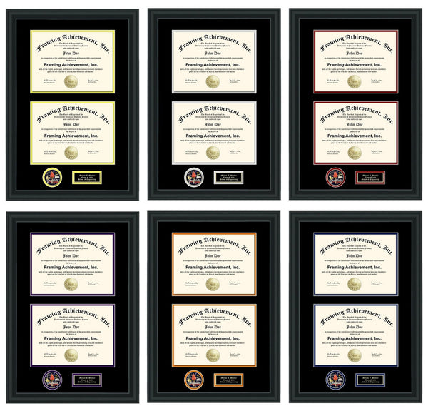 Double Certificate Frames Dual University Diploma Plaque Award Document Graduate Gift Medal School Display Medallion Holder Graduation Case College