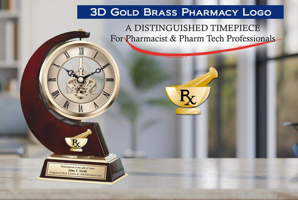 Doctor of Pharmacy gift engraved clock Pharmacist retirement PharmD graduate