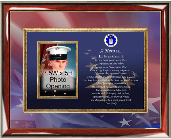 Air Force Picture Frame Personalized USAF Photo Military Promotion Retirement