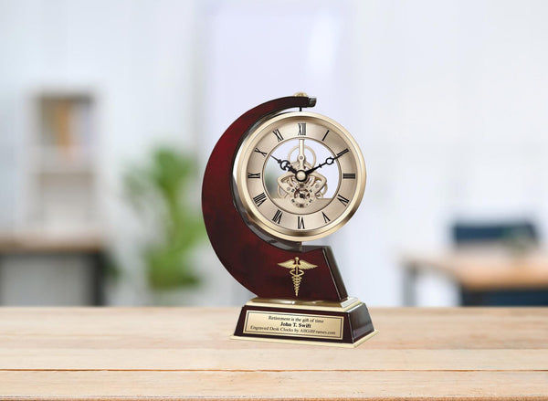 Doctor physician gift gear clock medical nurse service award retirement engrave