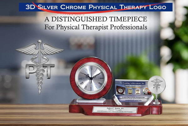 Physical therapist gift desk clock business card holder DPT physical therapy