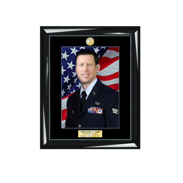 Personalized Picture Frame Retirement Military Gift 8x10 Plaque Air Force Police US Navy Sheriff Army USAF Retirement Photo Frames Black
