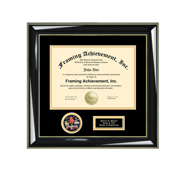 Achievement Graduation Medal University Diploma Frame College Graduate Gift Honors School Medallion Award Certificate Military Display Plaque