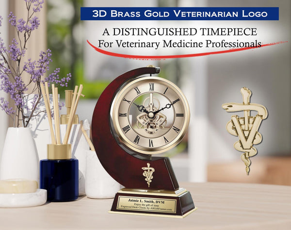 Veterinarian gift clock DVM year service retirement Doctor Veterinary Medicine