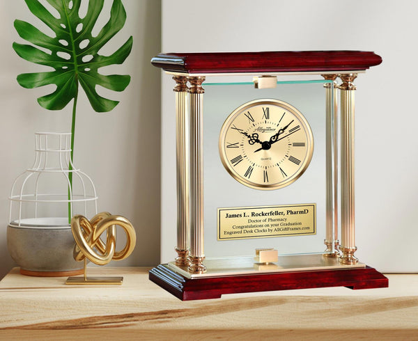 Pharmacy Graduation Gift Retirement Pharmacist Clock Congratulation PharmD Etch