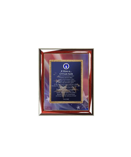 Air Force Gift Wall Frame USAF Military Plaque Retirement Promotion Soldier