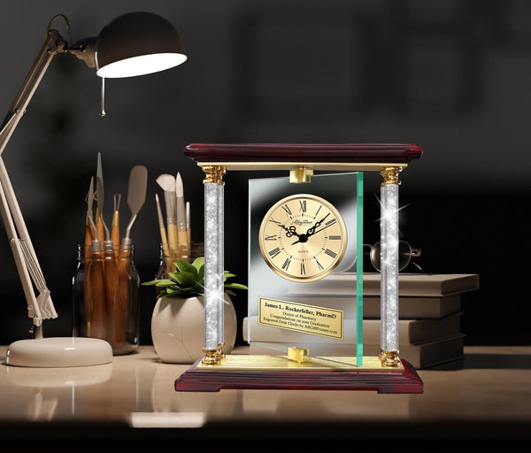 Pharmacy school graduation gift retire pharmacist personalized desk clock pharmD