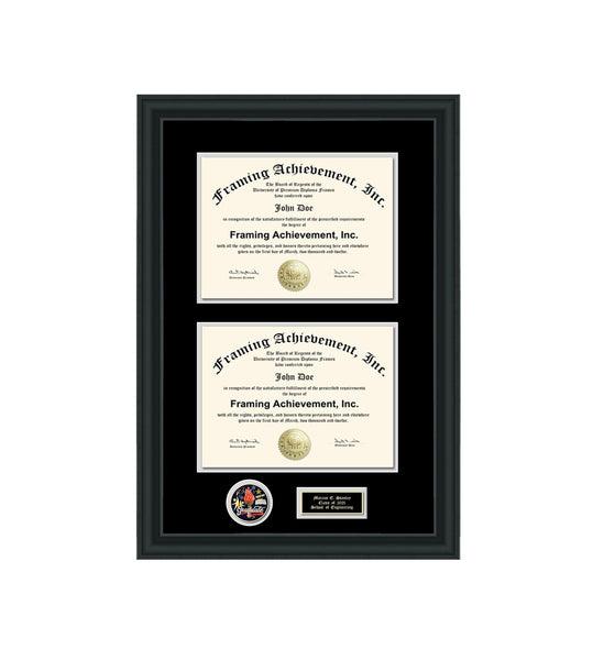 Double Certificate Frames Dual University Diploma Plaque Award Document Graduate Gift Medal School Display Medallion Holder Graduation Case College