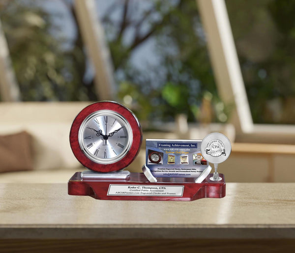 CPA gift desk clock business card holder school Certified Public Accountant