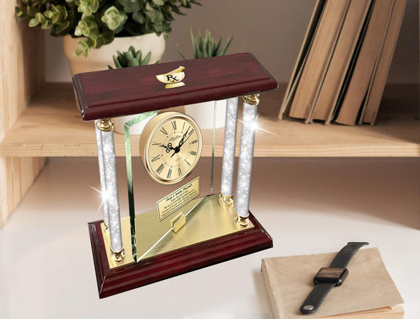 Pharmacy school graduation gift retire pharmacist personalized desk clock pharmD