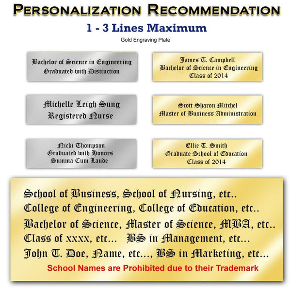 State Board Engraved Diploma Frame Triple Degree Framing Document University College License Certification Certificate Holder Display Etched Plaque Personalized