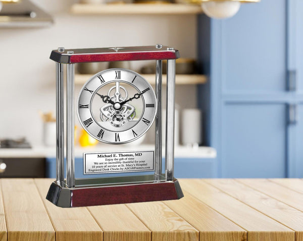 Medical caduceus personalize clock engrave congratulation school doctor gift