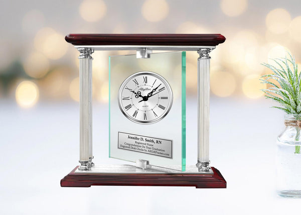 Personalized medical nursing school graduation gift nurse doctor desk clock RN