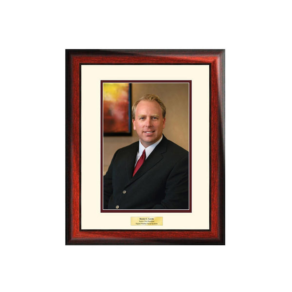 Personalized Picture Frame Satin Mahogany 8x10 Photo Wood Plaque Wall Matted Employee Month Executive Graduate Retirement Portrait