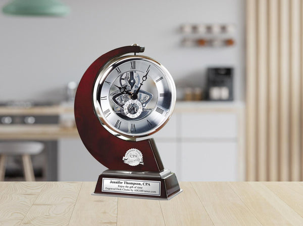 CPA gear engraved desk clock Certified Public Accountant gift congratulation