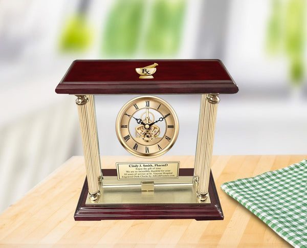 Personalize mechanical gear clock Pharmacist Pharmacy gift student PharmD