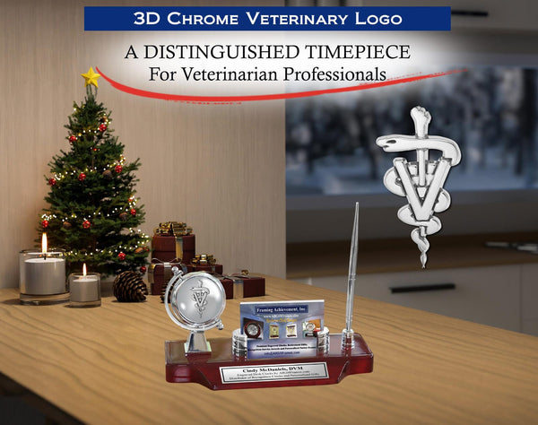 DVM clock name plate veterinarian pen card Doctor of Veterinary Medicine gift