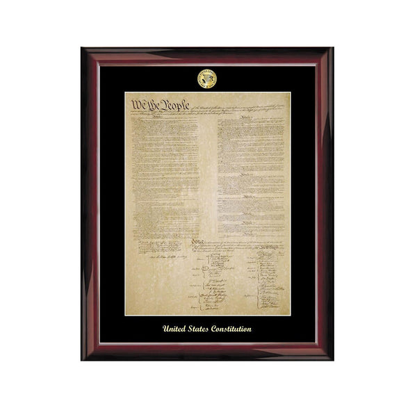 Constitution Replica Poster Glossy Mahogany Frame Law School Graduation Gift New Lawyer Attorney Gift Judge Legal Professional Passing Bar
