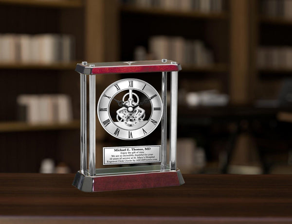 Medical caduceus personalize clock engrave congratulation school doctor gift