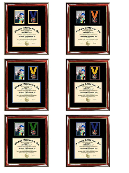 Graduate Award 2" Medal Ribbon Graduation 4x6 Portrait Photo Diploma Frame University School College Certificate Framing Picture Gift Plaque