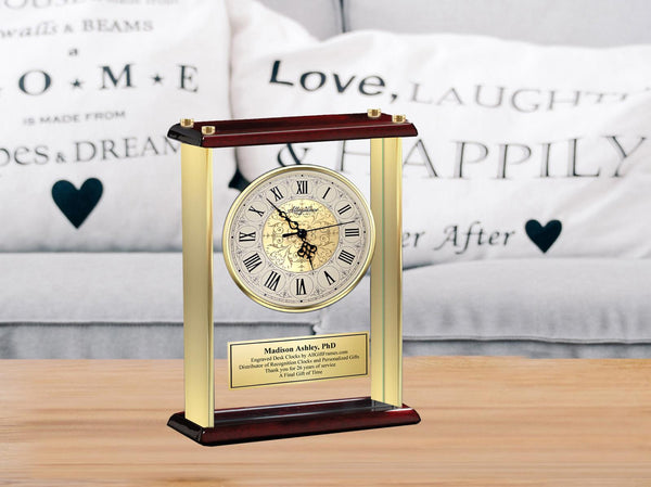 Personalized clock wedding anniversary graduation retirement gift employee etch
