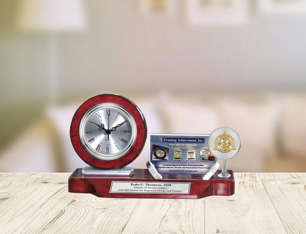 Business card holder clock dentistry gift congratulation dentist dental DDS DMD