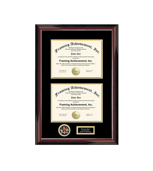Dual Certificate Frame Double License State Board College Diploma Frame Military Two Documents Degree Framing Award Medal Shadow Box Case Holder
