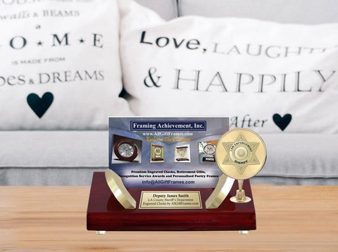 Sheriff deputy law enforcement gift engrave business card holder congratulation