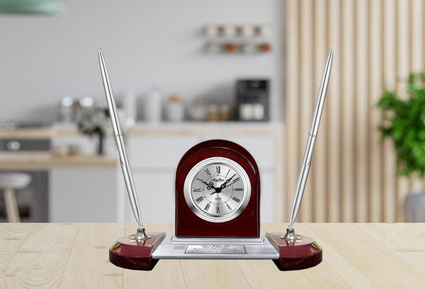 Pen desk nameplate  clock promotion graduation gift employee congratulation boss