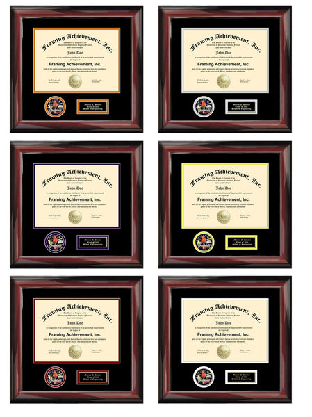 Diploma Frame Medal Display Case Mahogany Wood Matted Framing Graduation Certificate Award Degree Graduate Medallion Military Gift Holder