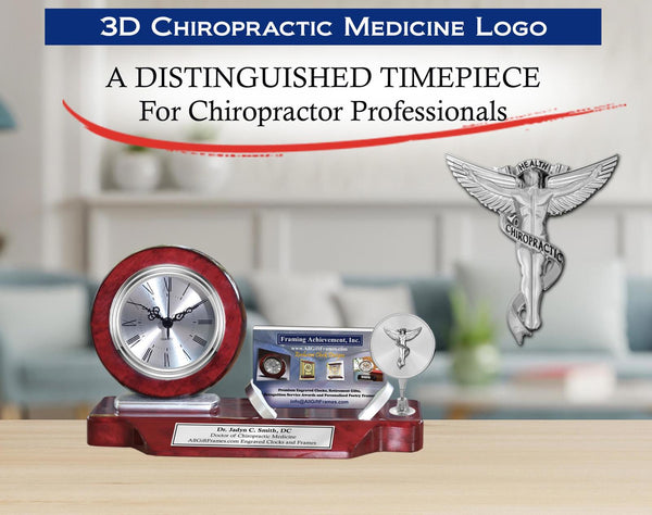 Chiropractor gift desk clock business card holder chiropractic school graduation