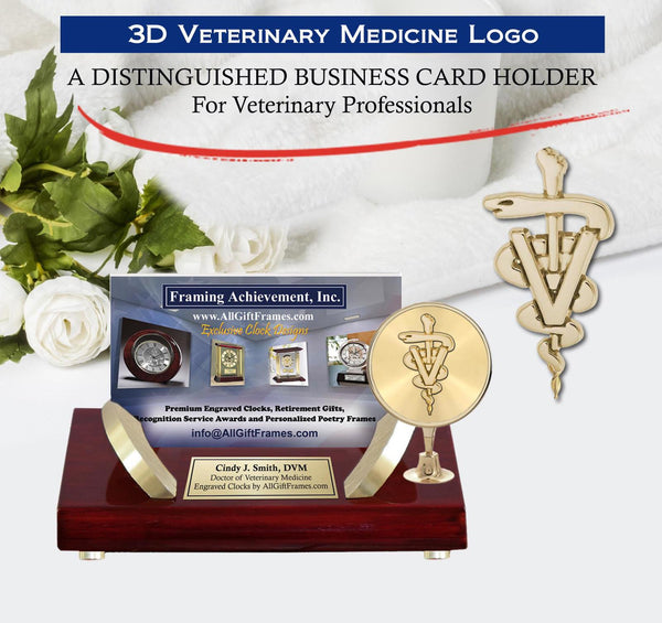 Doctor of Veterinary Medicine engrave business card holder DVM name plate Vet