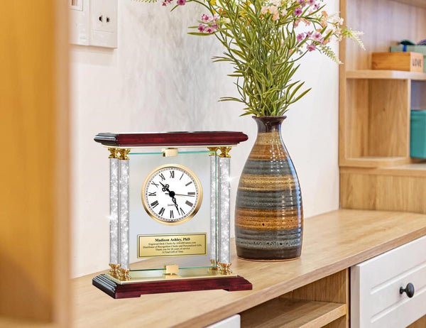 Diamond Desk Clock Executive Boss Retirement Service Award Employee Coworker