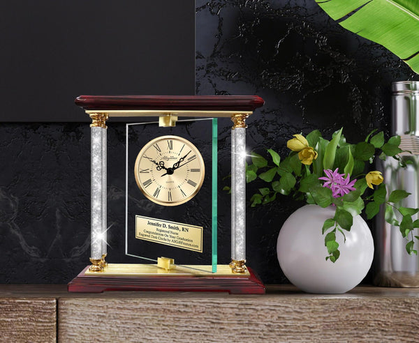 Personalized desk clock crystal registered nurse birthday medical doctor gift