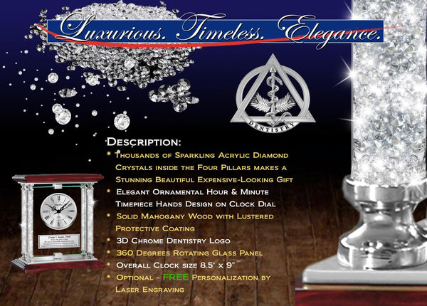 Dentistry gift dental school graduation engraved desk clock congratulation DDS