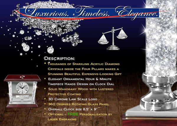 Lawyer gift passing bar personalized engraved desk clock attorney birthday law