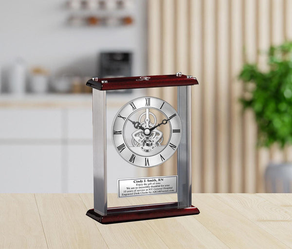 Doctor Physician Years Service Award Nurse Retirement Gift Engraved Clock Grad