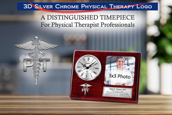 Physical therapy gift school graduation DPT desk picture frame clock photo etch